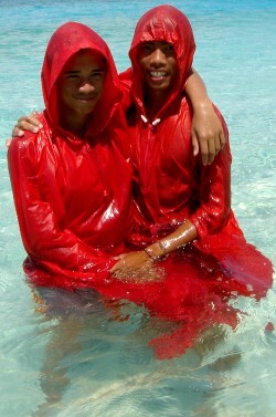 Wet friends cum together