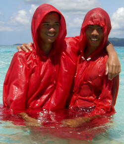 Wet friends cum together